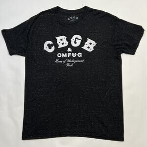 CBGB Shirt Mens Large Black Graphic Tee Punk Rock OMFUG Underground Music NYC